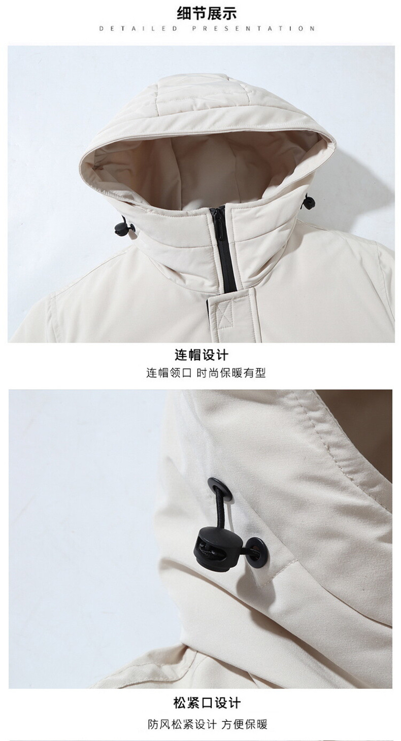 White Duck Down Jacket Men's Hooded Work Clothes Mid-Length Thickened Warm Outdoor Trendy Brand Ins Couple Coat White Duck Down Jacket Men's Hooded Work Clothes Mid-Length Thickened Warm Outdoor Trendy Brand Ins Couple Coat