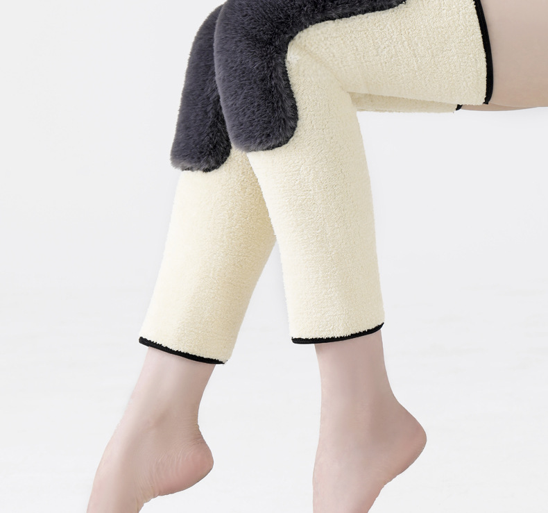 New Product Free Shipping Autumn Winter Berber Fleece Warm Kneecap Heating plus-Sized Thick Kneecap Warm Knee Cover High Elastic Insulation