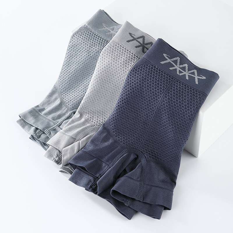 [Independent Bag] 5D Magic Magnetism Pants Men&#039;s Mid-Waist Underwear High Elastic Honeycomb Seamless and Breathable Sweat-Absorbent Boxers