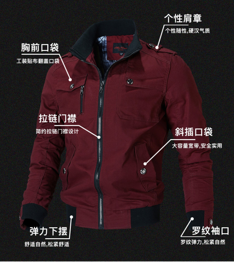 AliExpress Amazon Stand Collar Men's Washed Jacket Cotton Military Suit Outdoor Casual Jacket Trendy One Piece Dropshipping AliExpress Amazon Stand Collar Men's Washed Jacket Cotton Military Suit Outdoor Casual Jacket Trendy One Piece Dropshipping