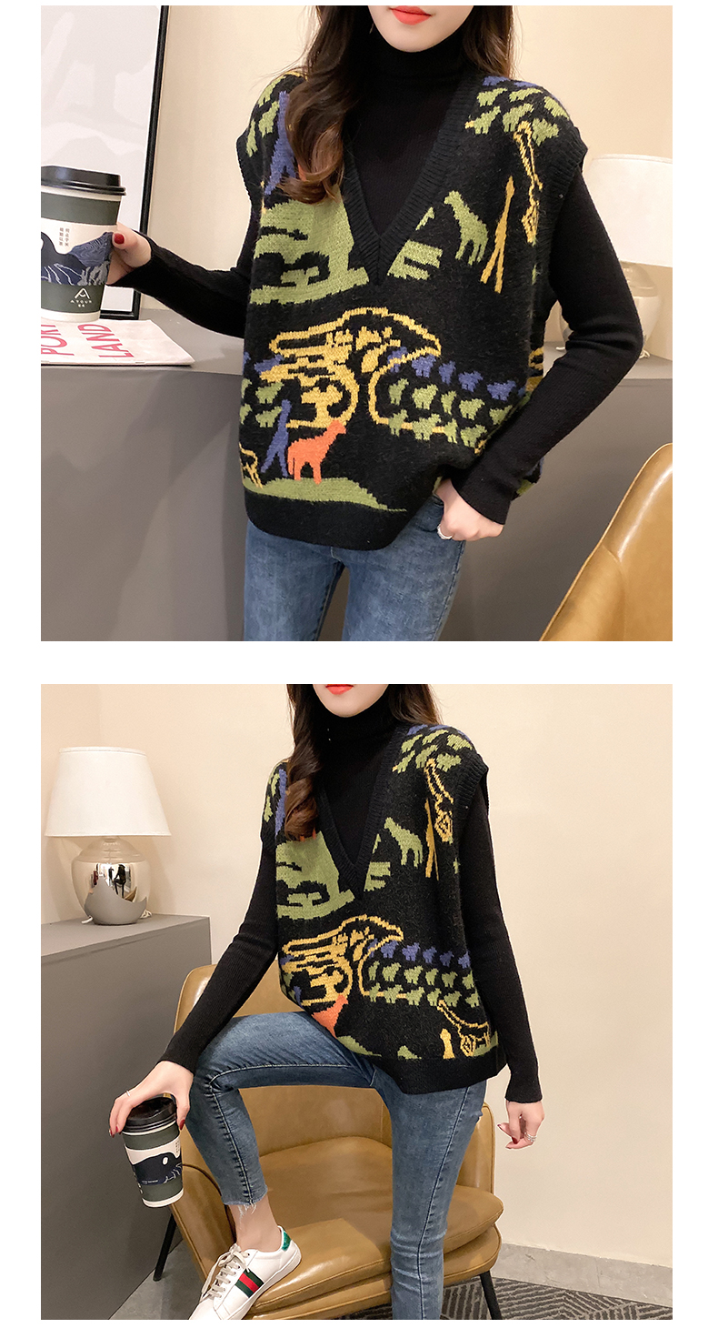 Wool Vest Jacket Fashion Outdoor Fashion 2021 Early Spring Korean Style V-neck Sleeveless Sweater Internet Celebrity Vest Women's All-Matching Wool Vest Jacket Fashion Outdoor Fashion 2021 Early Spring Korean Style V-neck Sleeveless Sweater Internet Celebrity Vest Women's All-Matching