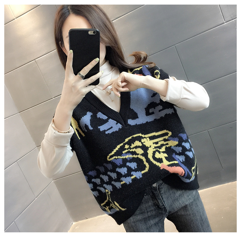 Wool Vest Jacket Fashion Outdoor Fashion 2021 Early Spring Korean Style V-neck Sleeveless Sweater Internet Celebrity Vest Women's All-Matching Wool Vest Jacket Fashion Outdoor Fashion 2021 Early Spring Korean Style V-neck Sleeveless Sweater Internet Celebrity Vest Women's All-Matching