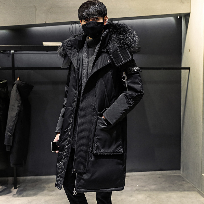 Winter Coat Men&#039;s Men&#039;s down Jacket Trendy Thickening Mid-Length Big Fur Collar Outdoor Youth South Korea Running Man Same Style