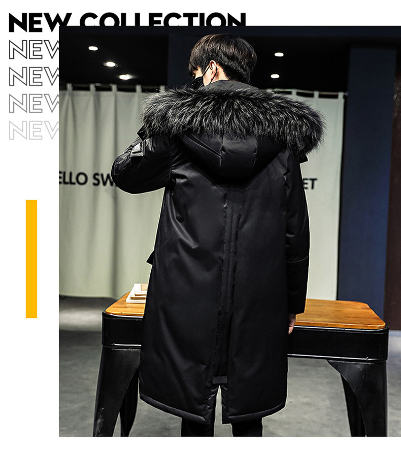 Winter Coat Men's Men's down Jacket Trendy Thickening Mid-Length Big Fur Collar Outdoor Youth South Korea Running Man Same Style Winter Coat Men's Men's down Jacket Trendy Thickening Mid-Length Big Fur Collar Outdoor Youth South Korea Running Man Same Style