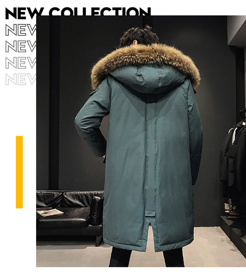 Winter Coat Men's Men's down Jacket Trendy Thickening Mid-Length Big Fur Collar Outdoor Youth South Korea Running Man Same Style Winter Coat Men's Men's down Jacket Trendy Thickening Mid-Length Big Fur Collar Outdoor Youth South Korea Running Man Same Style