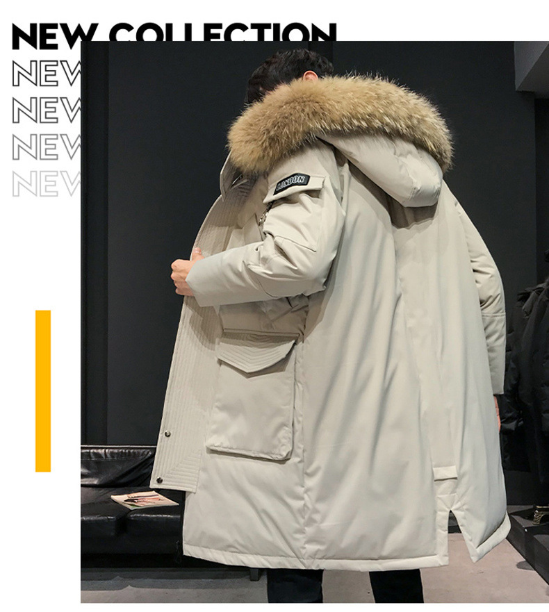 Winter Coat Men's Men's down Jacket Trendy Thickening Mid-Length Big Fur Collar Outdoor Youth South Korea Running Man Same Style Winter Coat Men's Men's down Jacket Trendy Thickening Mid-Length Big Fur Collar Outdoor Youth South Korea Running Man Same Style