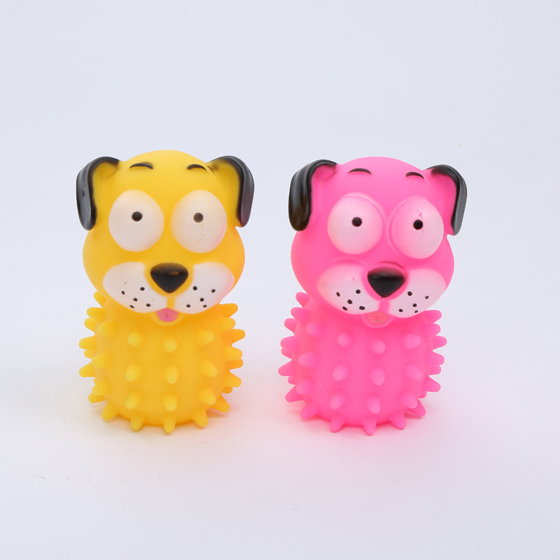 High Quality Vinyl Puppy Pinch Lecon Intent Decompression Sound Playing Water Animal Bath Toy BB Whistle