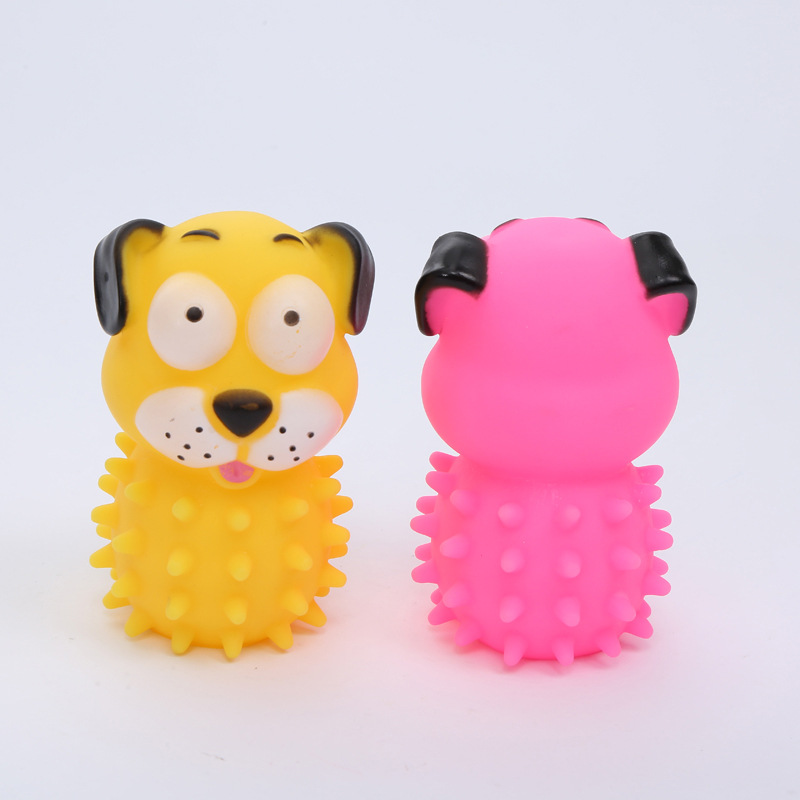 High Quality Vinyl Puppy Pinch Lecon Intent Decompression Sound Playing Water Animal Bath Toy BB Whistle