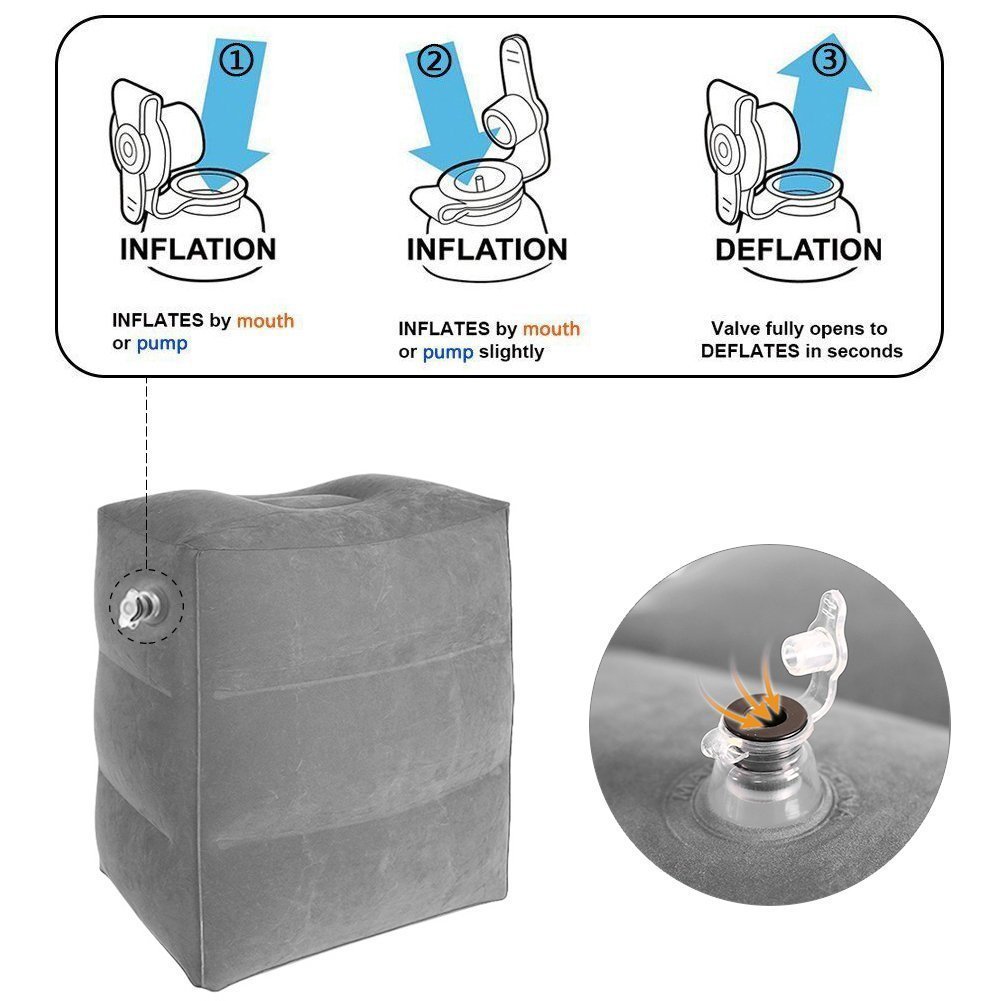 Available PVC Flocking Foot Pad Inflatable Leg Pillow Foot Pad LongDistance HighSpeed Rail Pad Portable Leg Pad