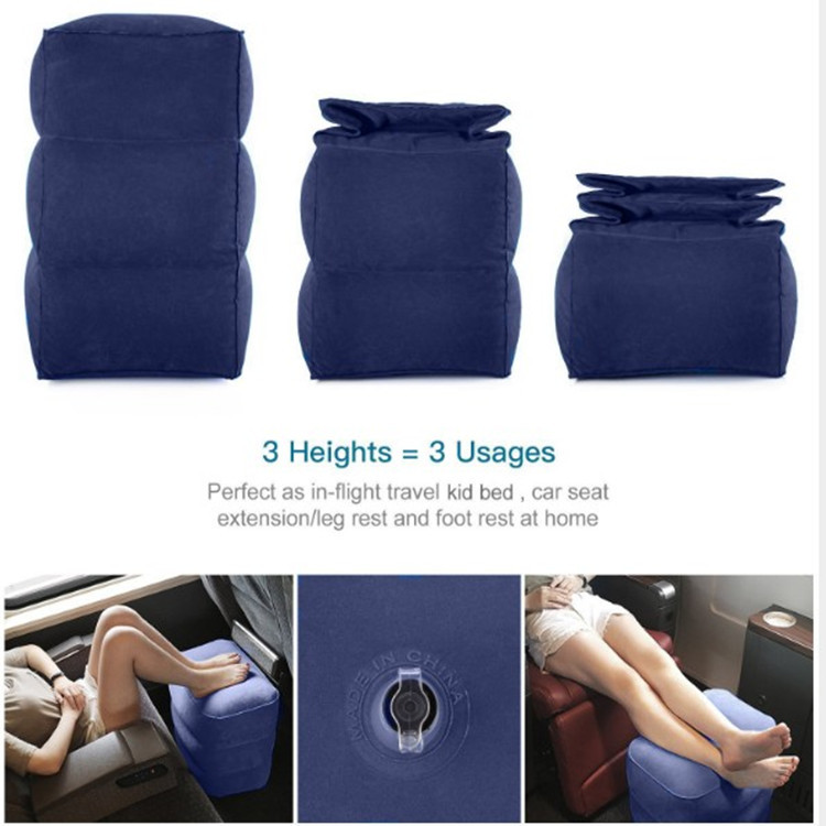 Available PVC Flocking Foot Pad Inflatable Leg Pillow Foot Pad LongDistance HighSpeed Rail Pad Portable Leg Pad