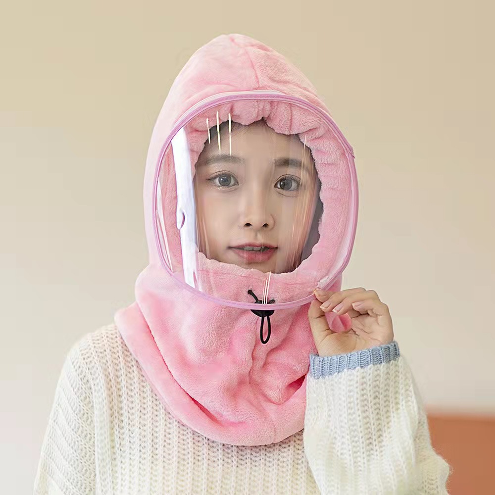 Windproof Sleeve Cap Toque Best-Seller on Douyin Autumn and Winter Scarf Integrated Hooded Cold-Proof Earmuffs Hat Factory Direct Sales