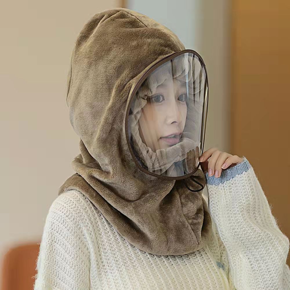 Windproof Sleeve Cap Toque Best-Seller on Douyin Autumn and Winter Scarf Integrated Hooded Cold-Proof Earmuffs Hat Factory Direct Sales