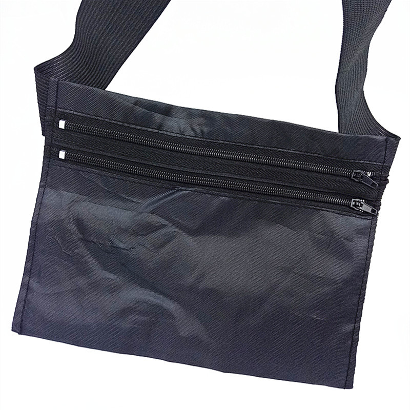 Factory Direct Sales Double Zipper Two Yuan Waist Bag Camouflage Solid Color Waist Bag Sports Men Wallet Phone Bag