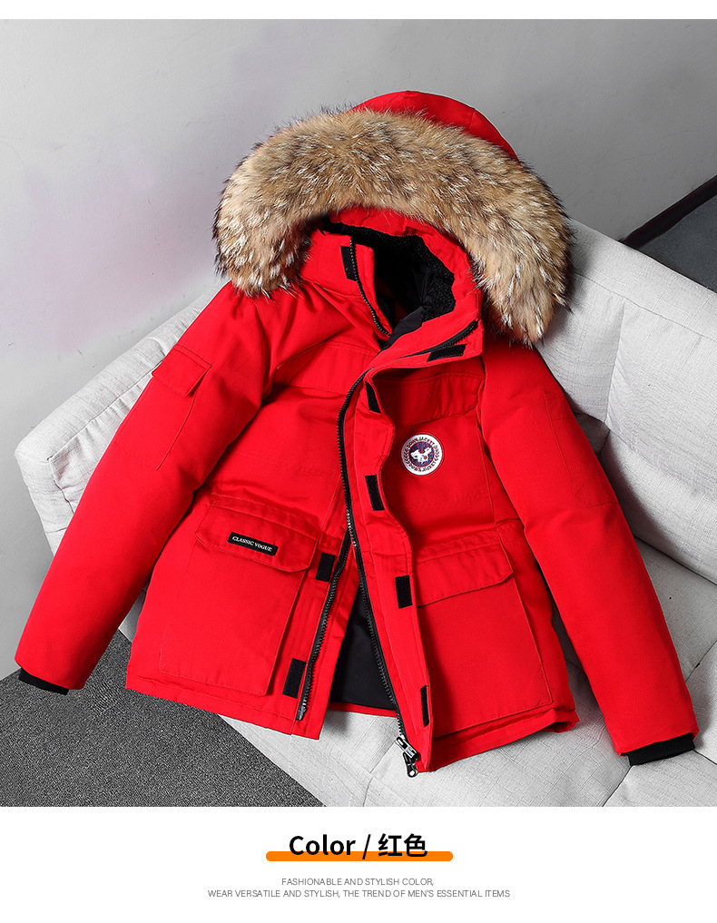 off-Season down Jacket Men's Autumn and Winter New Japanese Canadian Couple Outdoor Work Clothes Fur Collar Thickened Goose Coat for Men off-Season down Jacket Men's Autumn and Winter New Japanese Canadian Couple Outdoor Work Clothes Fur Collar Thickened Goose Coat for Men