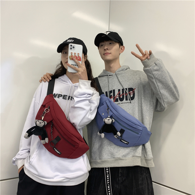 Fashion Brand Japanese Chest Bag Men&#039;s Ins Simple Shoulder Bag Waist Pack Backpack Small Shoulder Bag Women&#039;s Canvas Students&#039; Crossbody Bag