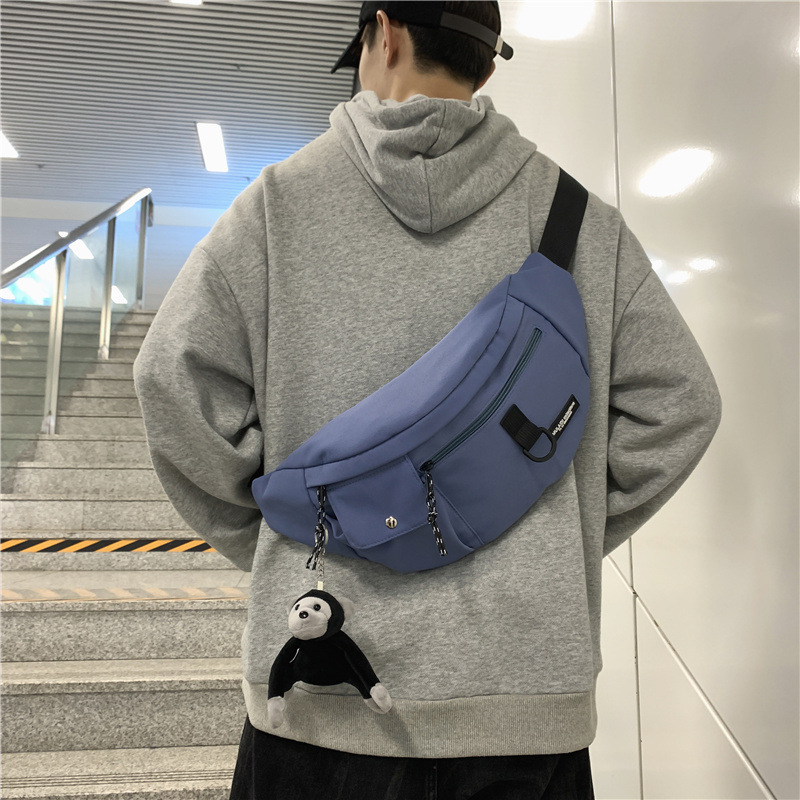 Fashion Brand Japanese Chest Bag Men&#039;s Ins Simple Shoulder Bag Waist Pack Backpack Small Shoulder Bag Women&#039;s Canvas Students&#039; Crossbody Bag