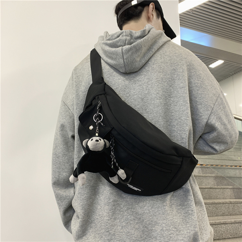 Fashion Brand Japanese Chest Bag Men&#039;s Ins Simple Shoulder Bag Waist Pack Backpack Small Shoulder Bag Women&#039;s Canvas Students&#039; Crossbody Bag