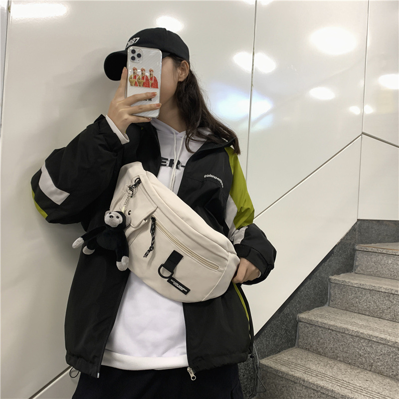 Fashion Brand Japanese Chest Bag Men&#039;s Ins Simple Shoulder Bag Waist Pack Backpack Small Shoulder Bag Women&#039;s Canvas Students&#039; Crossbody Bag