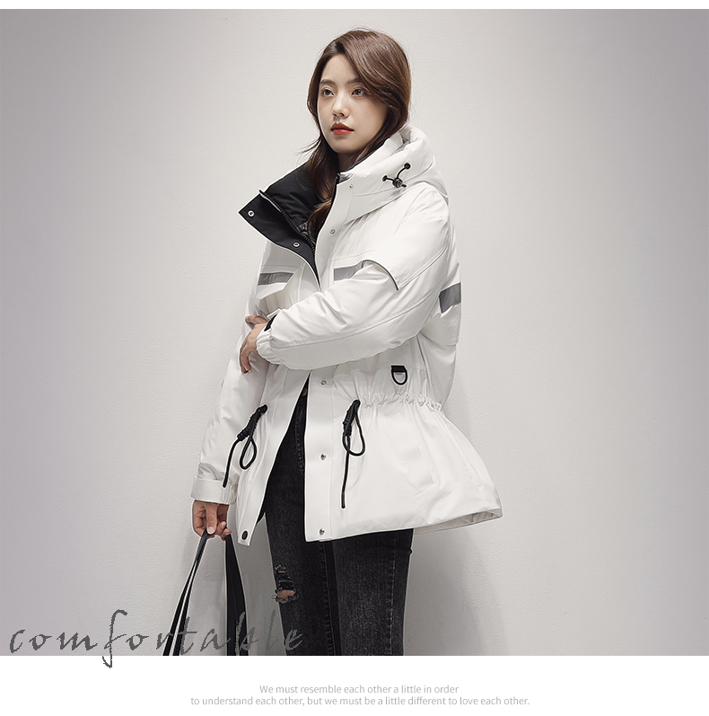 2021 Winter New Yaya down Jacket Women's Mid-Length Hooded Fashion Color Contrast Outdoor Work Clothes Ski Jacket 2021 Winter New Yaya down Jacket Women's Mid-Length Hooded Fashion Color Contrast Outdoor Work Clothes Ski Jacket