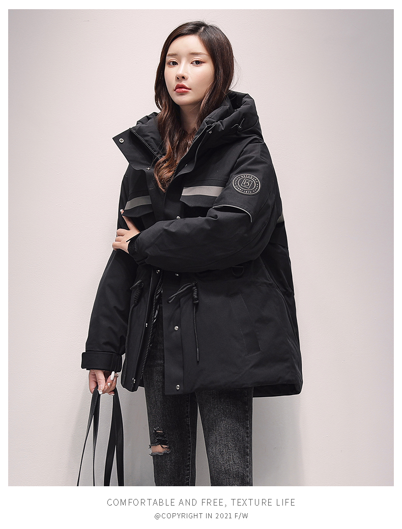 2021 Winter New Yaya down Jacket Women's Mid-Length Hooded Fashion Color Contrast Outdoor Work Clothes Ski Jacket 2021 Winter New Yaya down Jacket Women's Mid-Length Hooded Fashion Color Contrast Outdoor Work Clothes Ski Jacket