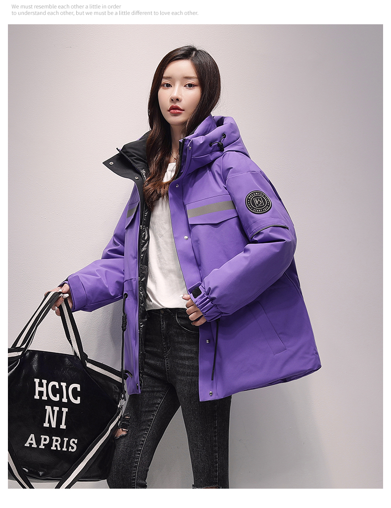 2021 Winter New Yaya down Jacket Women's Mid-Length Hooded Fashion Color Contrast Outdoor Work Clothes Ski Jacket 2021 Winter New Yaya down Jacket Women's Mid-Length Hooded Fashion Color Contrast Outdoor Work Clothes Ski Jacket