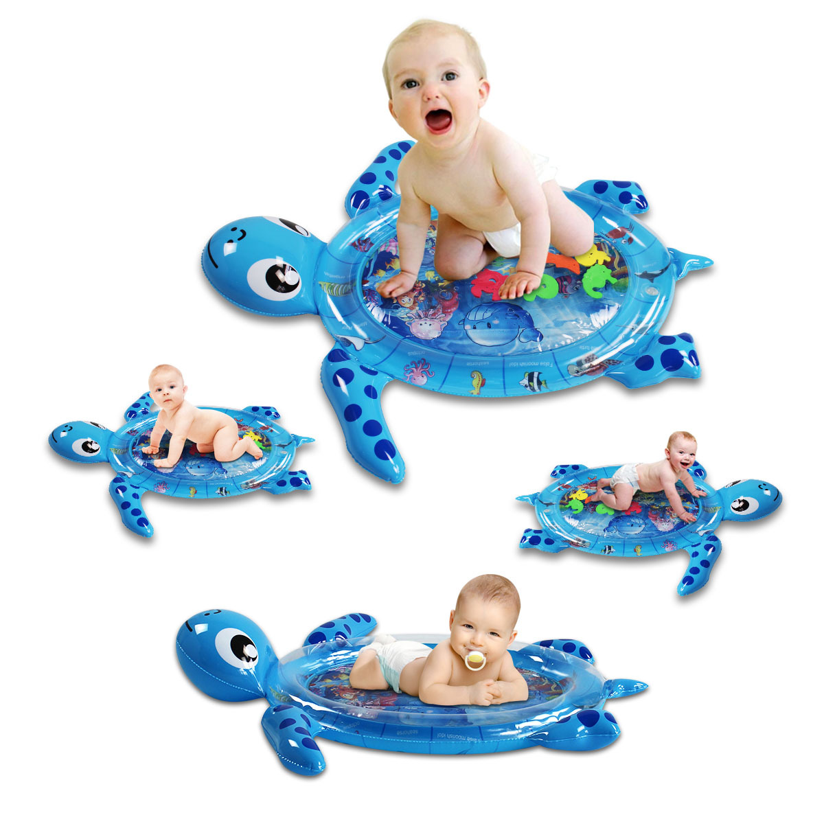 Factory Direct Sales PVC Slapped Pad Water Play Mat Inflatable Baby Water Mat Play Cushion Turtle Baby Learning Mat Factory Direct Sales PVC Slapped Pad Water Play Mat Inflatable Baby Water Mat Play Cushion Turtle Baby Learning Mat