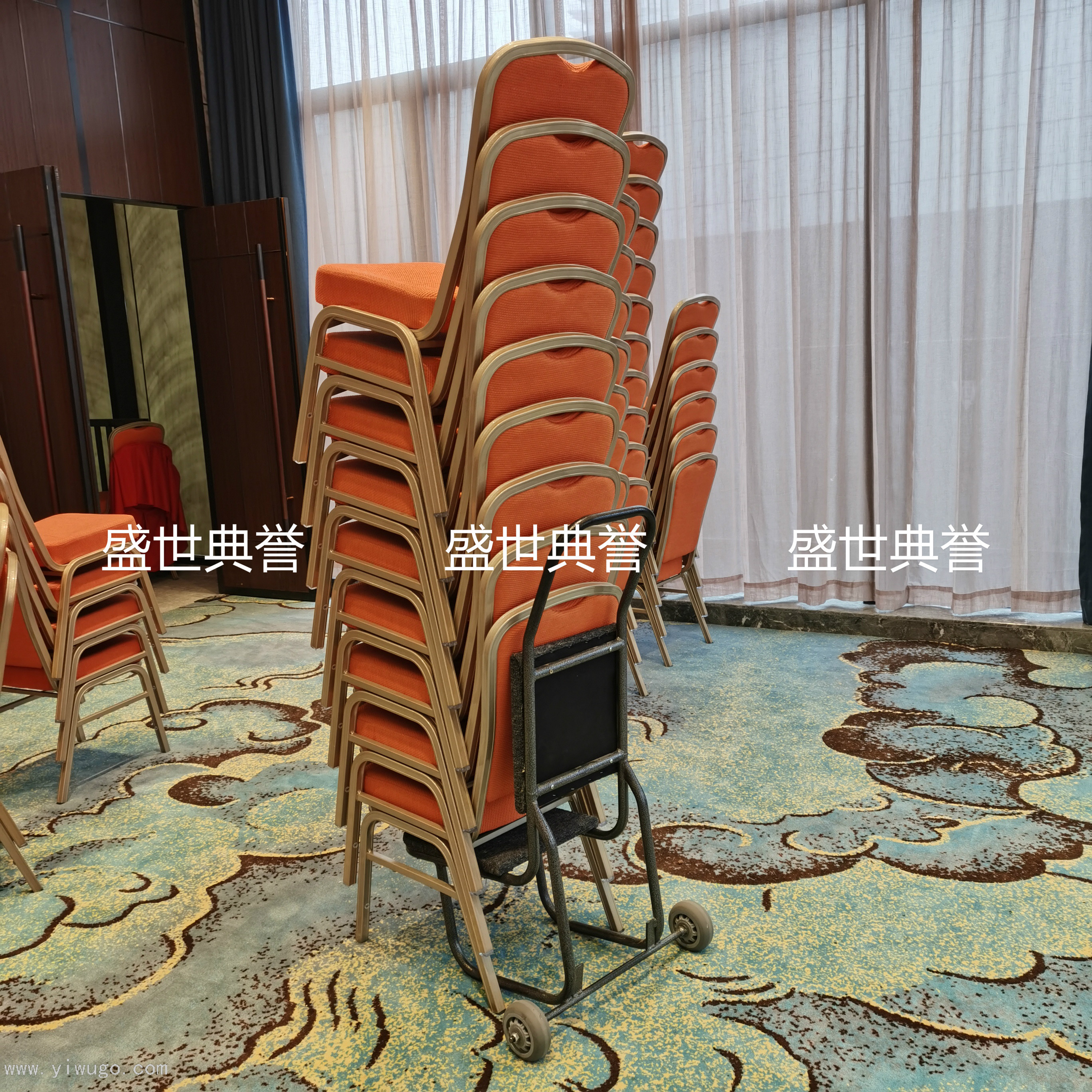 Wenzhou Banquet Center Chair Carrier Hotel Banquet Hall Chair-Type Cart Conference Folding Chair Transport Vehicle