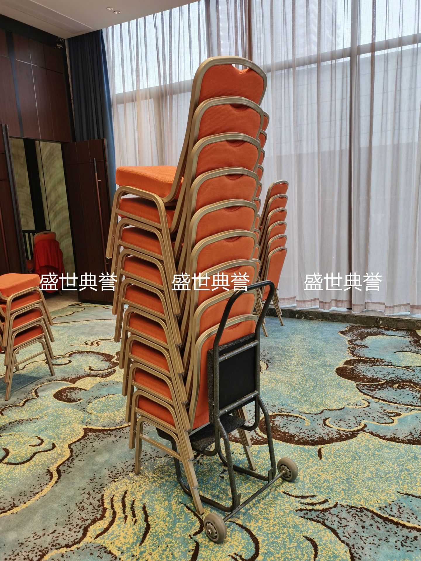 Wenzhou Banquet Center Chair Carrier Hotel Banquet Hall Chair-Type Cart Conference Folding Chair Transport Vehicle