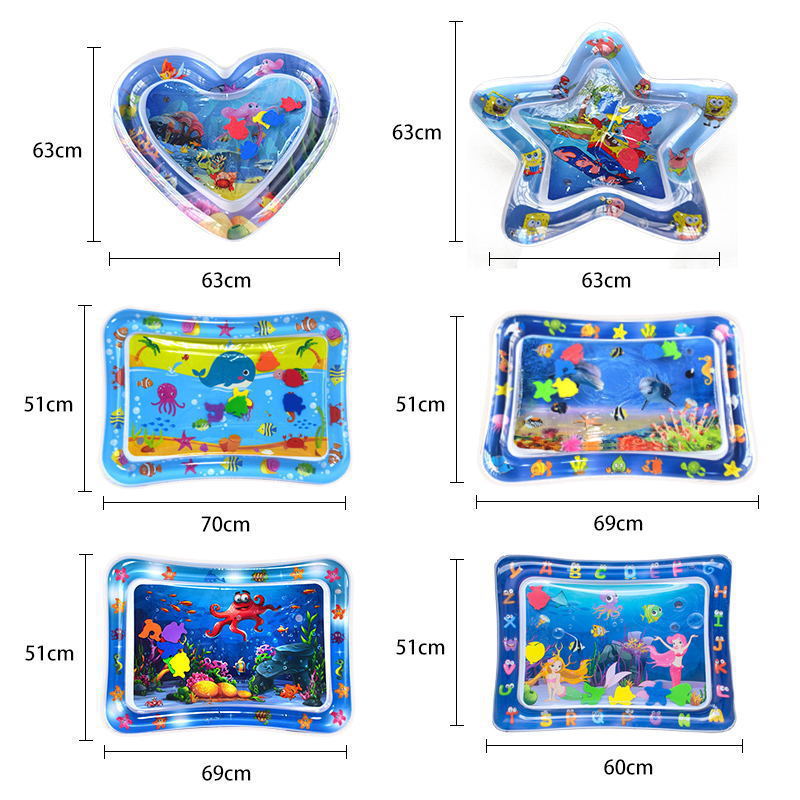 Factory Direct Sales Tummy Time Inflatable Baby Mat Toddlers Fun Activity Water Play Mat Baby Slapped Pad Slapped Mat