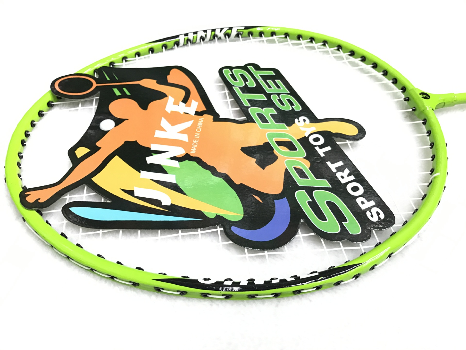 The factory direct selling jinke-1000 badminton racquet 2 to be used for the super light alloy competition training 