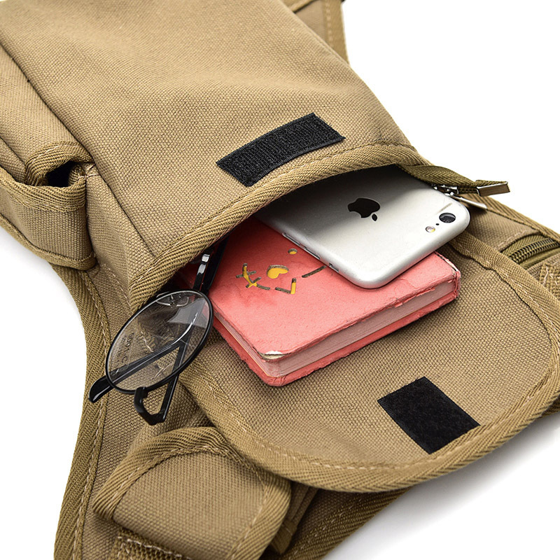 Riding Canvas Waist Leg Bag Outdoor Tactical Multi-Function Leg Bag Men&#039;s Bag Casual Sports Waist Pack Fishing Bag