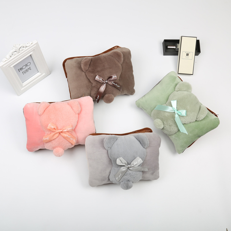 New Cartoon Plush Hot Water Bag Safe and Explosion Protective Double Plug Electric Warming Warm Waist Warm Feet Charging Hand Warmer Factory Direct Sales New Cartoon Plush Hot Water Bag Safe and Explosion Protective Double Plug Electric Warming Warm Waist Warm Feet Charging Hand Warmer Factory Direct Sales