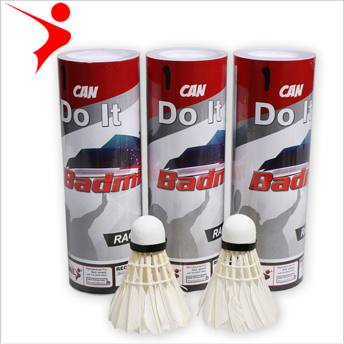 Duck curved hair badminton training with recycled wooden ball head 803-5