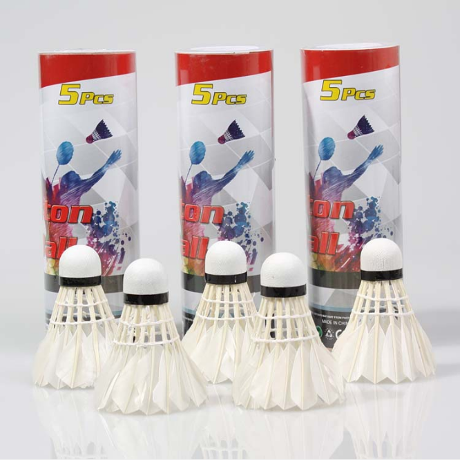 Duck curved hair badminton training with recycled wooden ball head 803-5