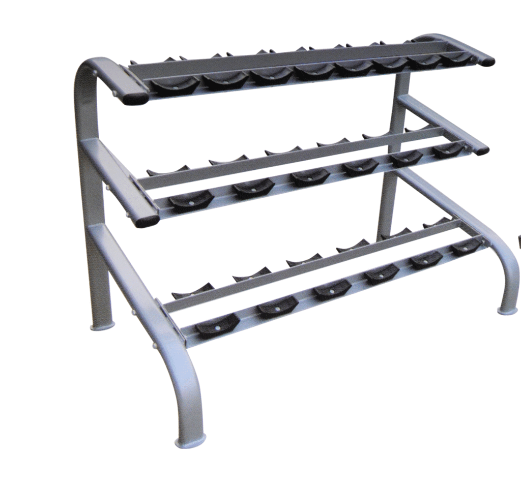 Three-tier dumbbell rack