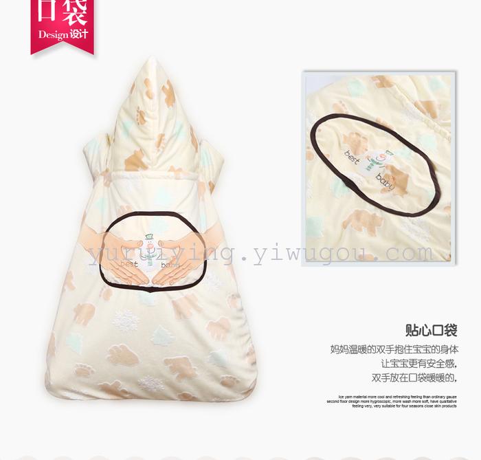 Baby sleeping bag in winter thickening of children's sleeping bag newborn baby was wrapped to be anti kicked