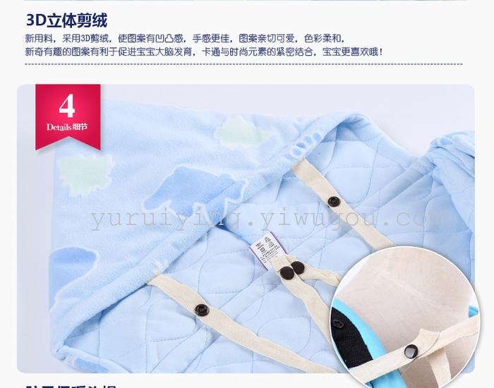 Baby sleeping bag in winter thickening of children's sleeping bag newborn baby was wrapped to be anti kicked