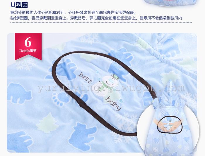 Baby sleeping bag in winter thickening of children's sleeping bag newborn baby was wrapped to be anti kicked