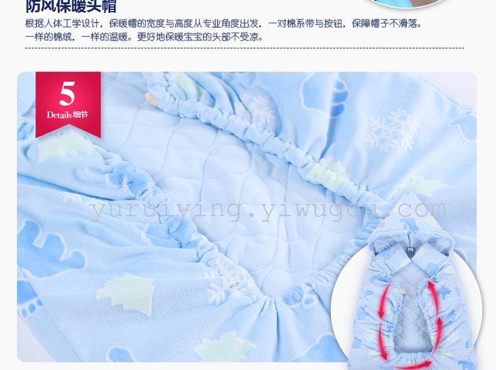 Baby sleeping bag in winter thickening of children's sleeping bag newborn baby was wrapped to be anti kicked
