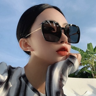 2021 New Korean Style Women's Polarized Sunglasses Ins Retro Trendy Square Slimming UV-Proof Sunglasses for Women