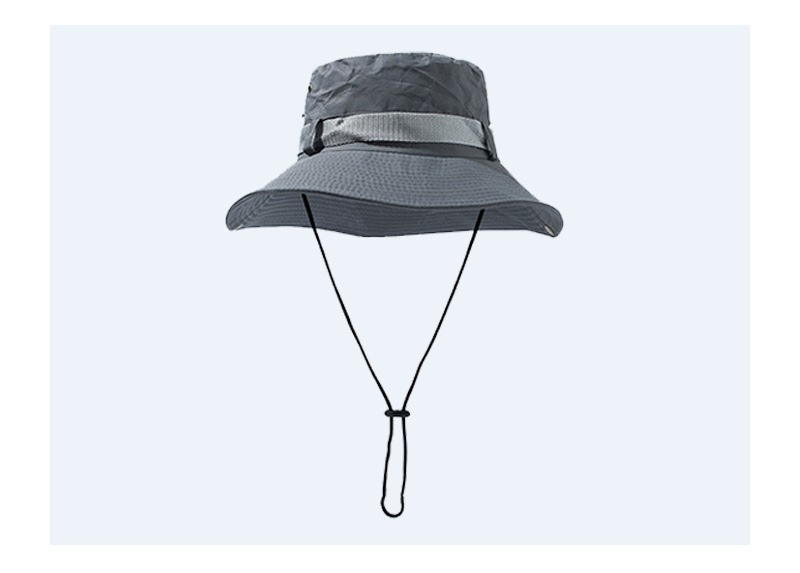 Sun Hat Men's Sunhat Breathable Outdoor UV-Proof Hat Mountaineering Fishing Fishing Sunscreen Summer Big Brim