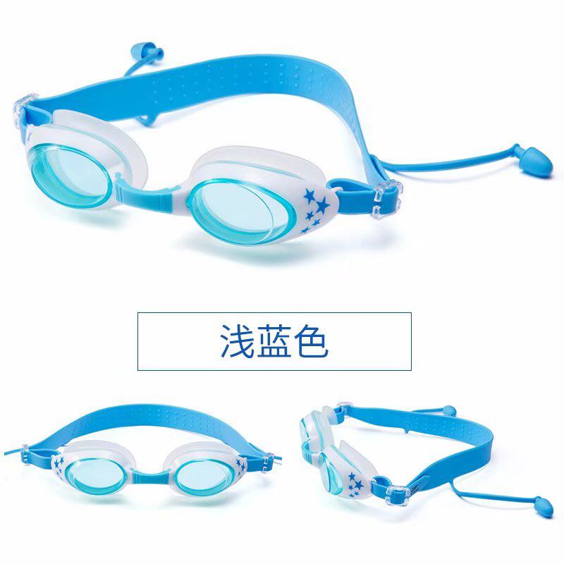 Swimming Goggles Factory Factory Direct Sales Silicone Anti-Fog One-Piece Earplugs Children&#039;s Swimming Goggles