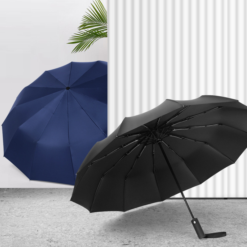 Full-Automatic Folding Umbrella Wholesale Men Large Size Double Women&#039;s Dual-Use Sun-Proof UV-Proof Sun Umbrella