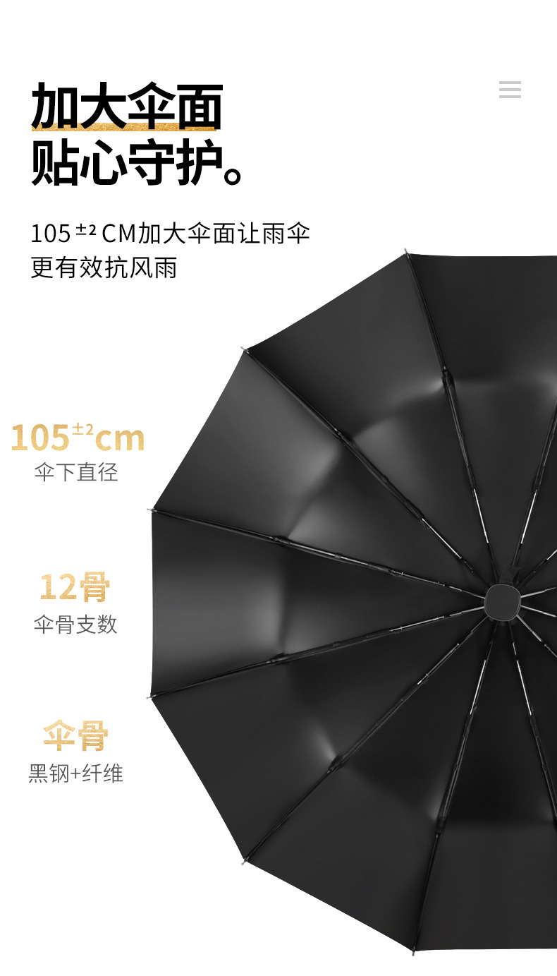 Full-Automatic Folding Umbrella Wholesale Men Large Size Double Women's Dual-Use Sun-Proof UV-Proof Sun Umbrella