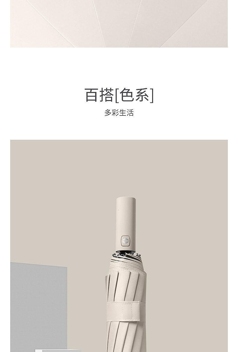 Automatic Folding Umbrella 12-Bone Men Large Size Double Women's Dual-Use Sun-Proof UV-Proof Sun Umbrella