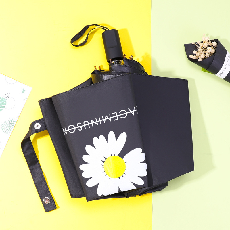 Full-Automatic Little Daisy Sun Protection UV-Proof Sun-Proof Men&#039;s and Women&#039;s Dual-Use Logo Customized Advertising Umbrella
