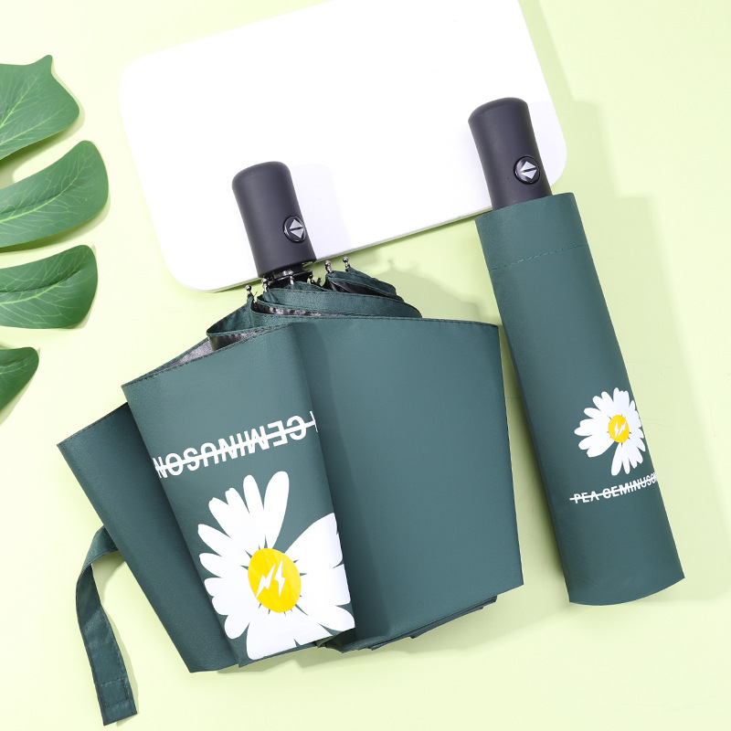 Full-Automatic Little Daisy Sun Protection UV-Proof Sun-Proof Men&#039;s and Women&#039;s Dual-Use Logo Customized Advertising Umbrella