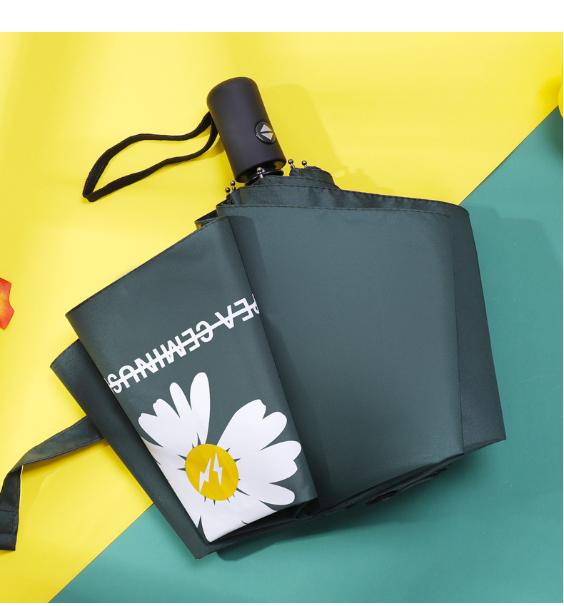 Full-Automatic Little Daisy Sun Protection UV-Proof Sun-Proof Men's and Women's Dual-Use Logo Customized Advertising Umbrella