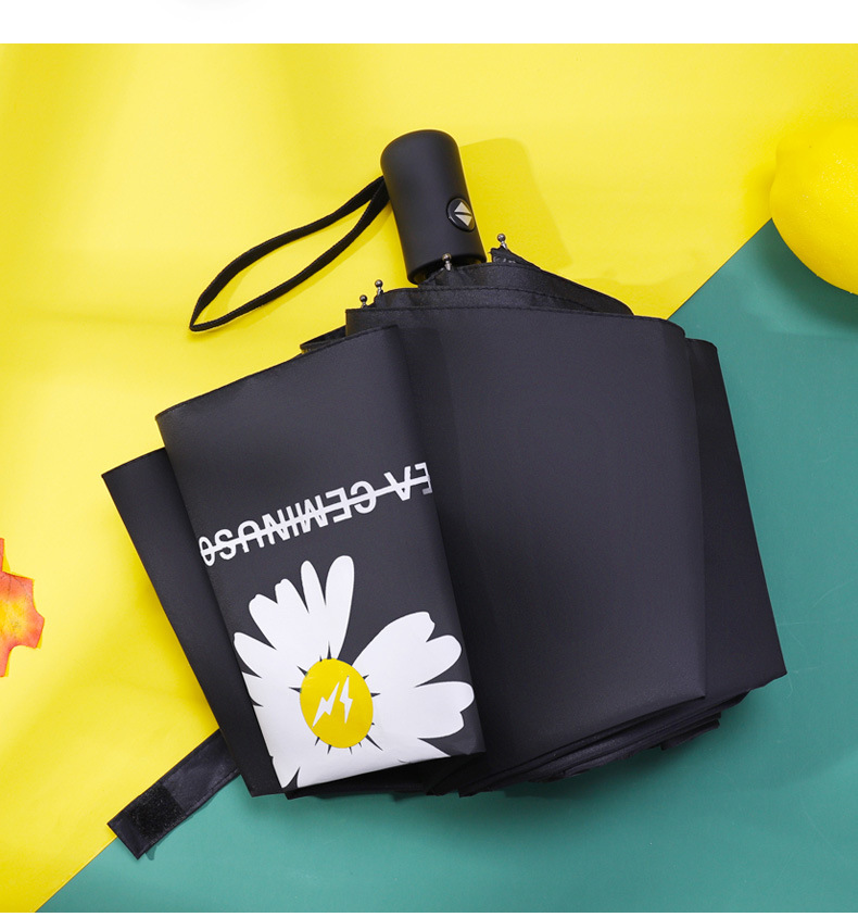 Full-Automatic Little Daisy Sun Protection UV-Proof Sun-Proof Men's and Women's Dual-Use Logo Customized Advertising Umbrella