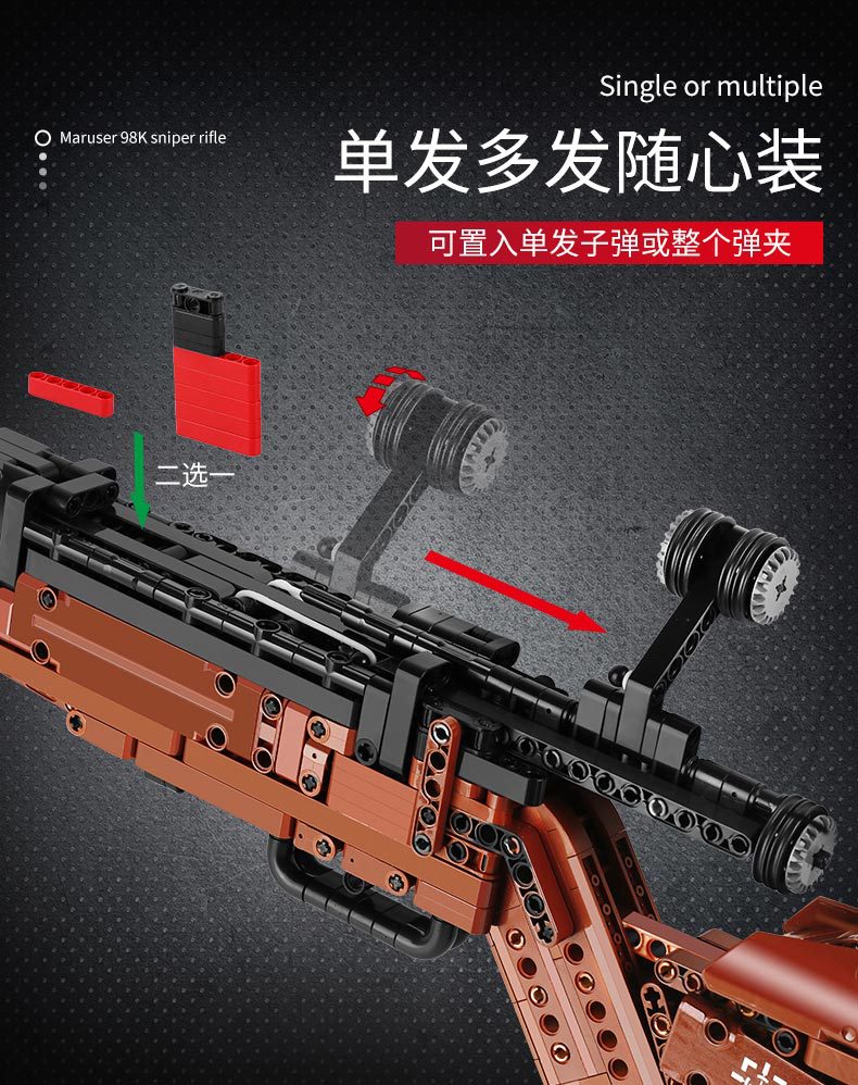 Yuxing 14002 Jesus Survival 98K Small Particles Building Blocks Toy Boys Can Send Guns and Weapons Model